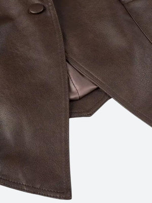Asymmetric Faux Leather Jacket