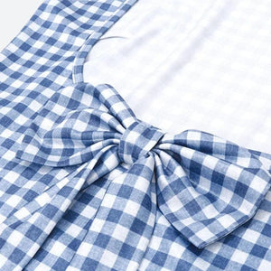 Gingham Bow Backless Top