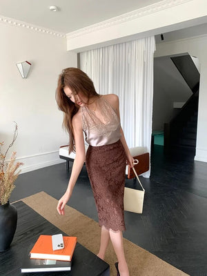 Lace Midi Skirt