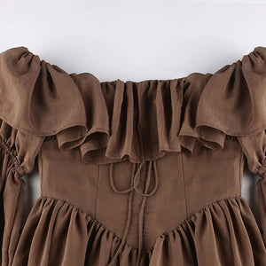 Mocha Brown Mini Dress