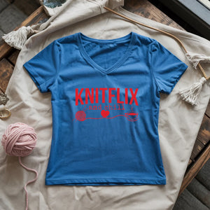 Knitflix And Chill Lady V-neck