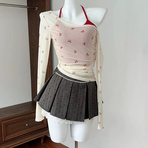 Balletcore Aesthetic Bow Mesh Top