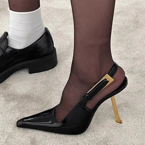 Drama Dealer Pointed Slingback Heels