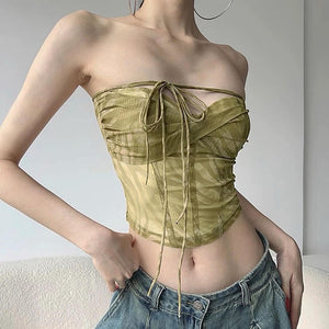 Fairycore Mesh Bustier Top