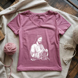 Jesus Crochet Lady V-neck