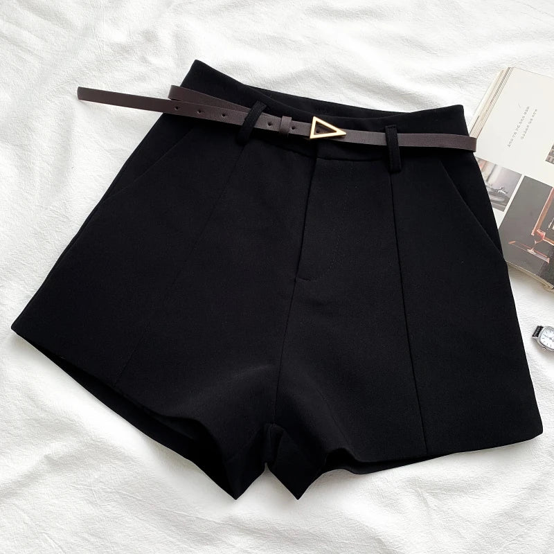 Belted High Waisted Shorts