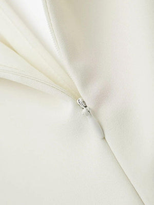 Belted Plunge Neck Mini Dress