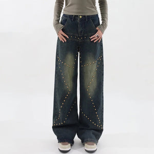 Brown Star Rivet Jeans