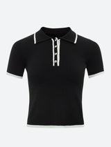 Casual Contrast Corduroy Top