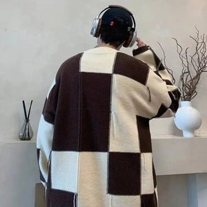 Checkered Knit Sweater