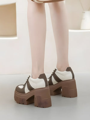 Color Block Platform Oxford Heels
