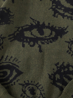 Grunge Eye Pattern Sweater