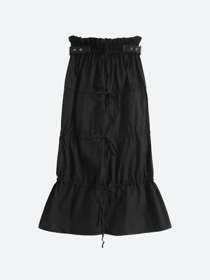 Grunge Ruched Midi Skirt