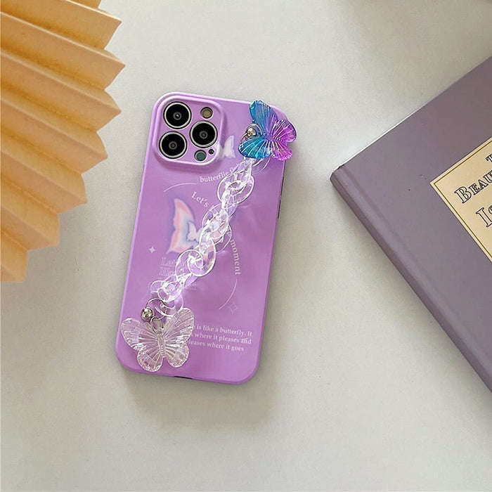 Holographic Butterfly Chain iPhone Case