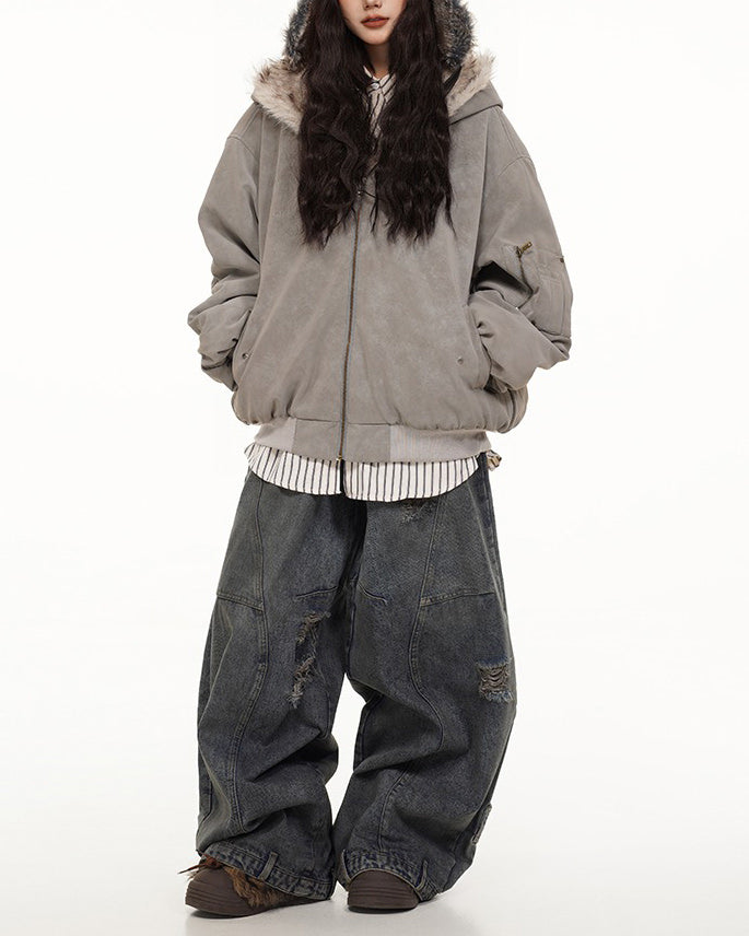 Cyber Angel Reversible Bomber Jacket