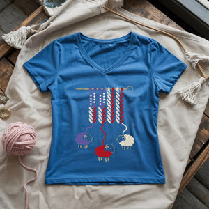 America Wool Lady V-neck
