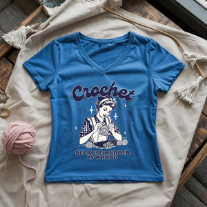 Crochet Not Murder Lady V-neck