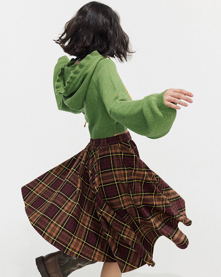 Grunge Asymmetrical Plaid Skirt