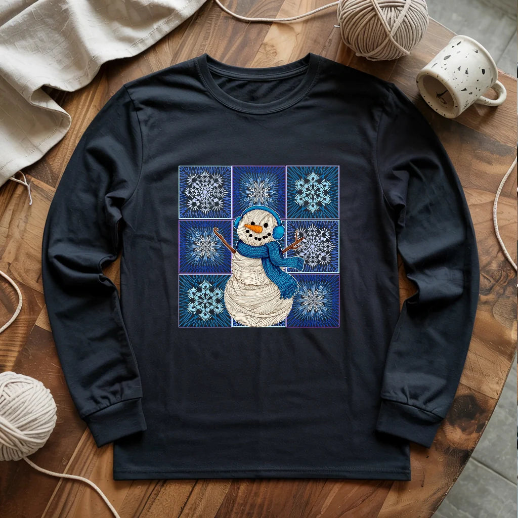 Crochet Snowman Long Sleeve T-shirt
