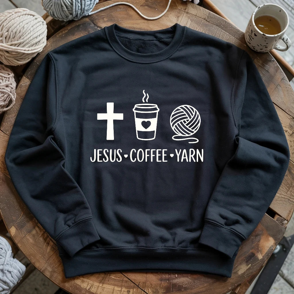 Jesus, Coffee and Yarn Sweatshirt