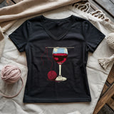 Wine And Yarn Lady V-neck