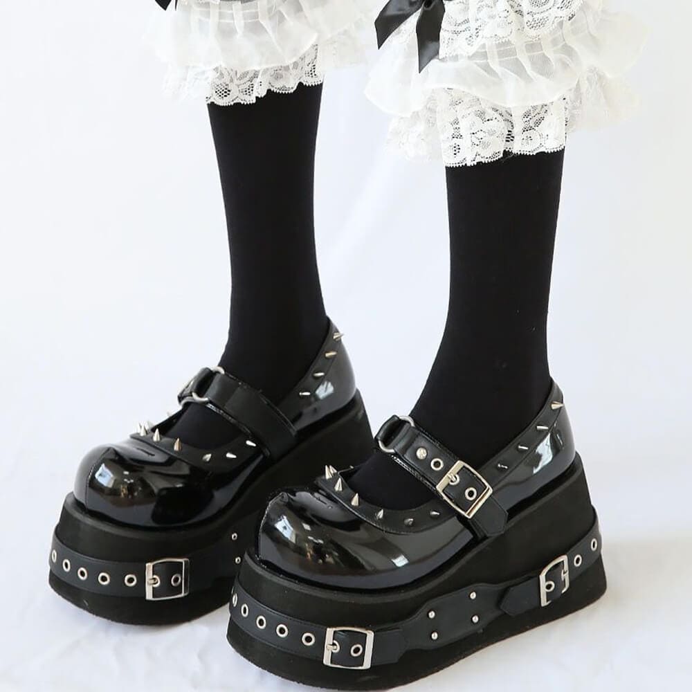 Pretty Evil Spikes Platform Boots