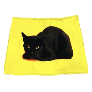 Black Cat Y2K Mini Skirt
