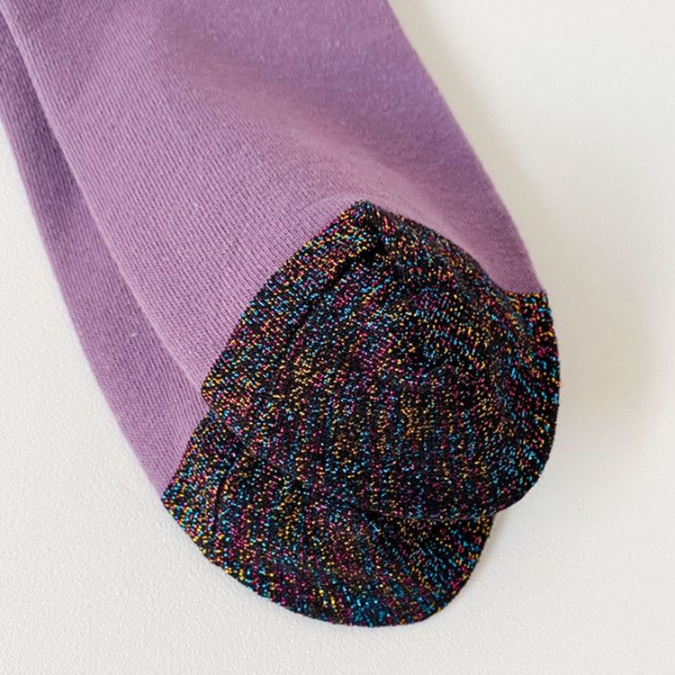 Purple Flower & Cat Aesthetic Socks