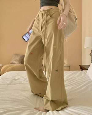 Coquette Aesthetic Bow Pants