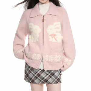 Sweet Attitude Bunny Zip Up Cardigan