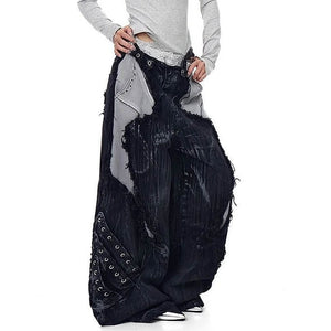 Model Behavior Distressed Wide-Leg Jeans