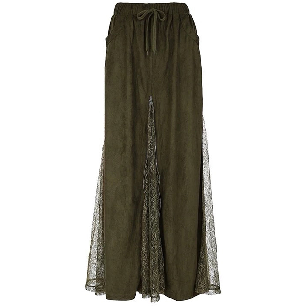 Woodland Dreams Lace-Slit Maxi Skirt