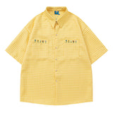 Floral Embroidery Gingham Shirt