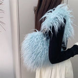 Fuzzy Heart Shaped Bag
