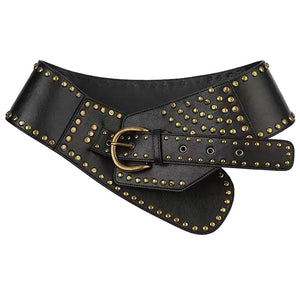 Grunge Aesthetic Wide Leather Belt