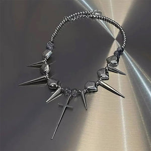 Grunge Aesthetic Cross Necklace