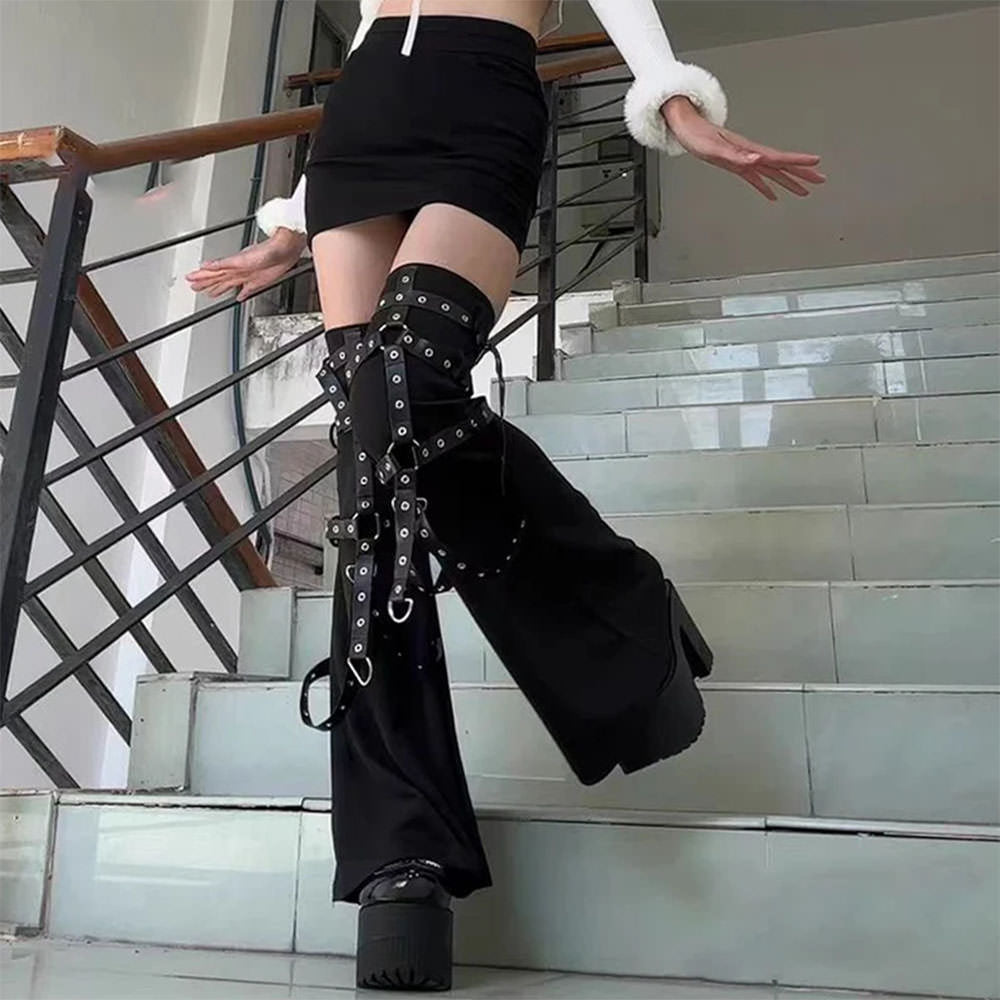 Grunge Aesthetic Flare Leg Warmers