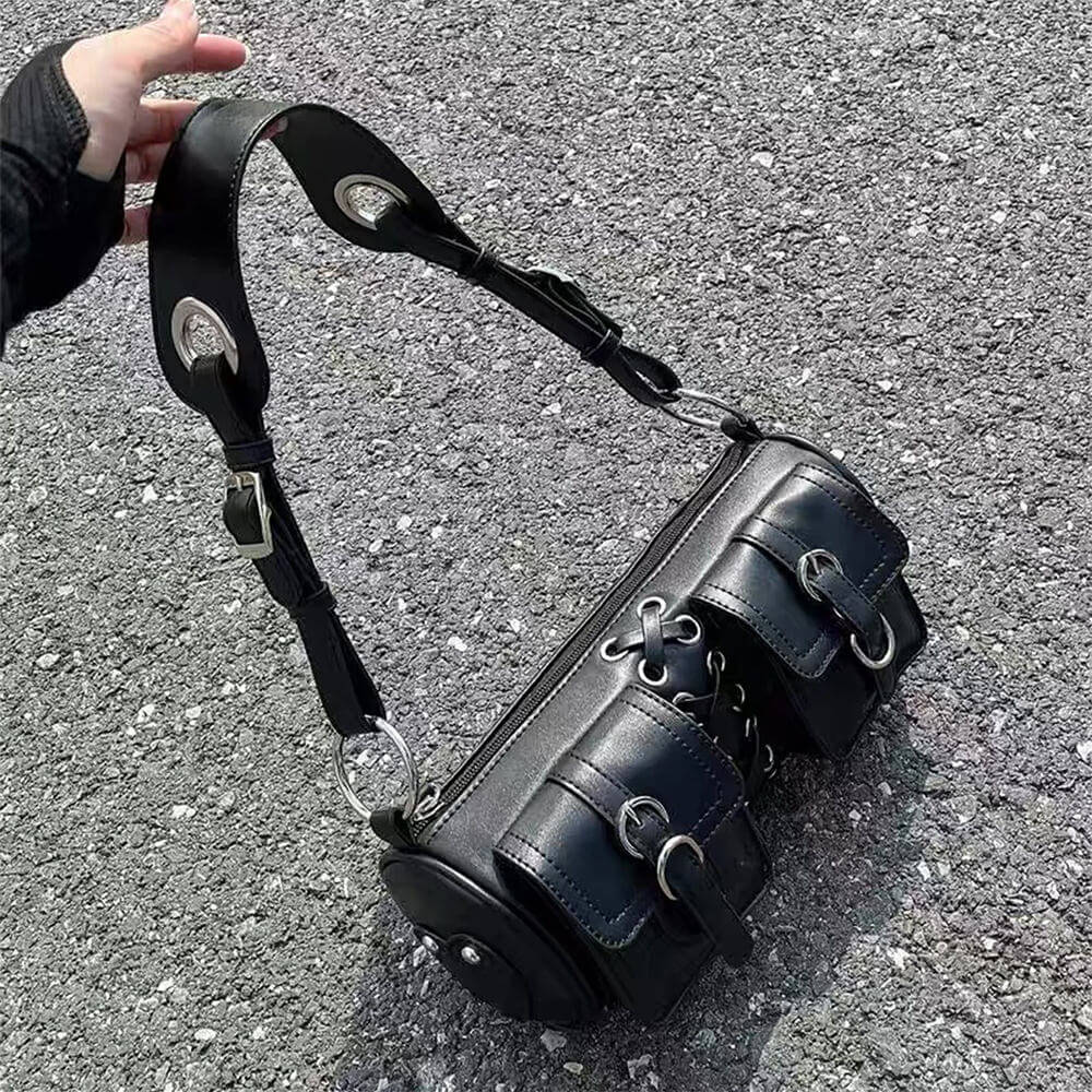 Grunge Lace Up Underarm Bag