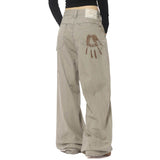 Handprint Wide-Leg Jeans
