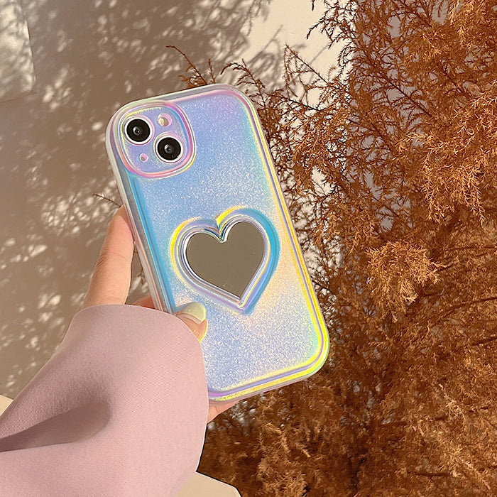 Holographic Heart Mirror iPhone Case