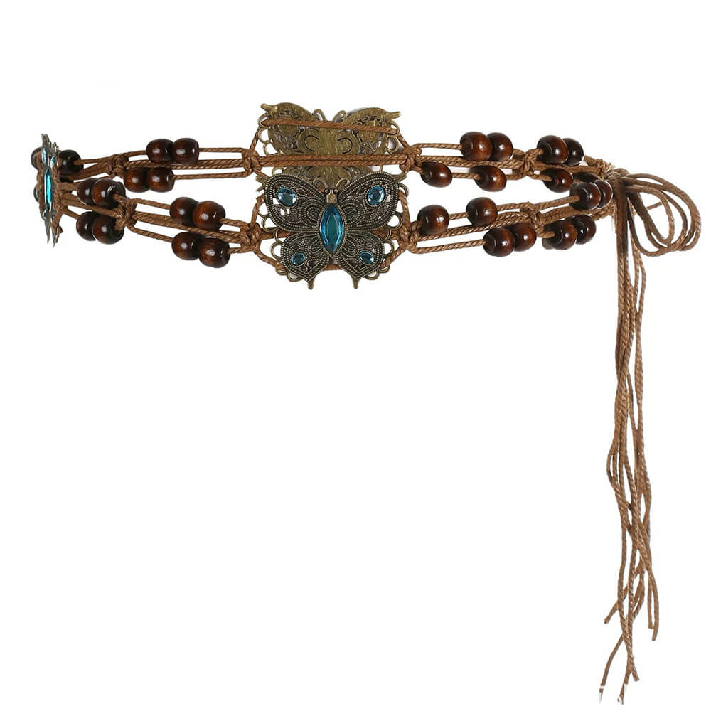 Indie Aesthetic Butterfly Beaded Belt