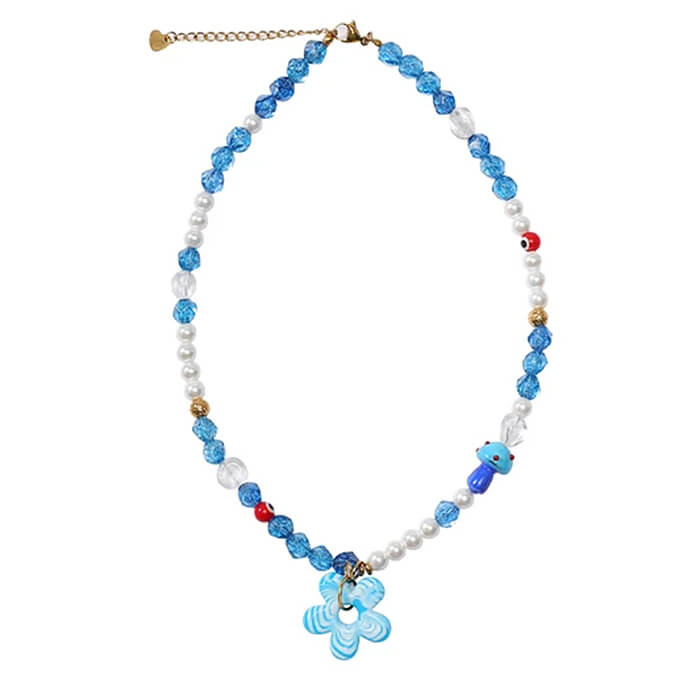 Indie Kid Flower Beaded Necklace