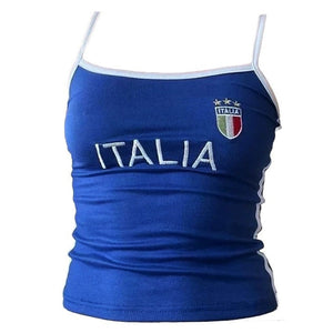 Italia Embroidery Y2K Tank Top