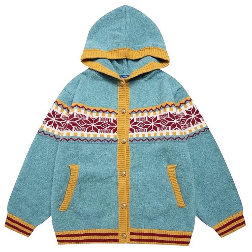 Lemon Chalet Pattern Cardigan