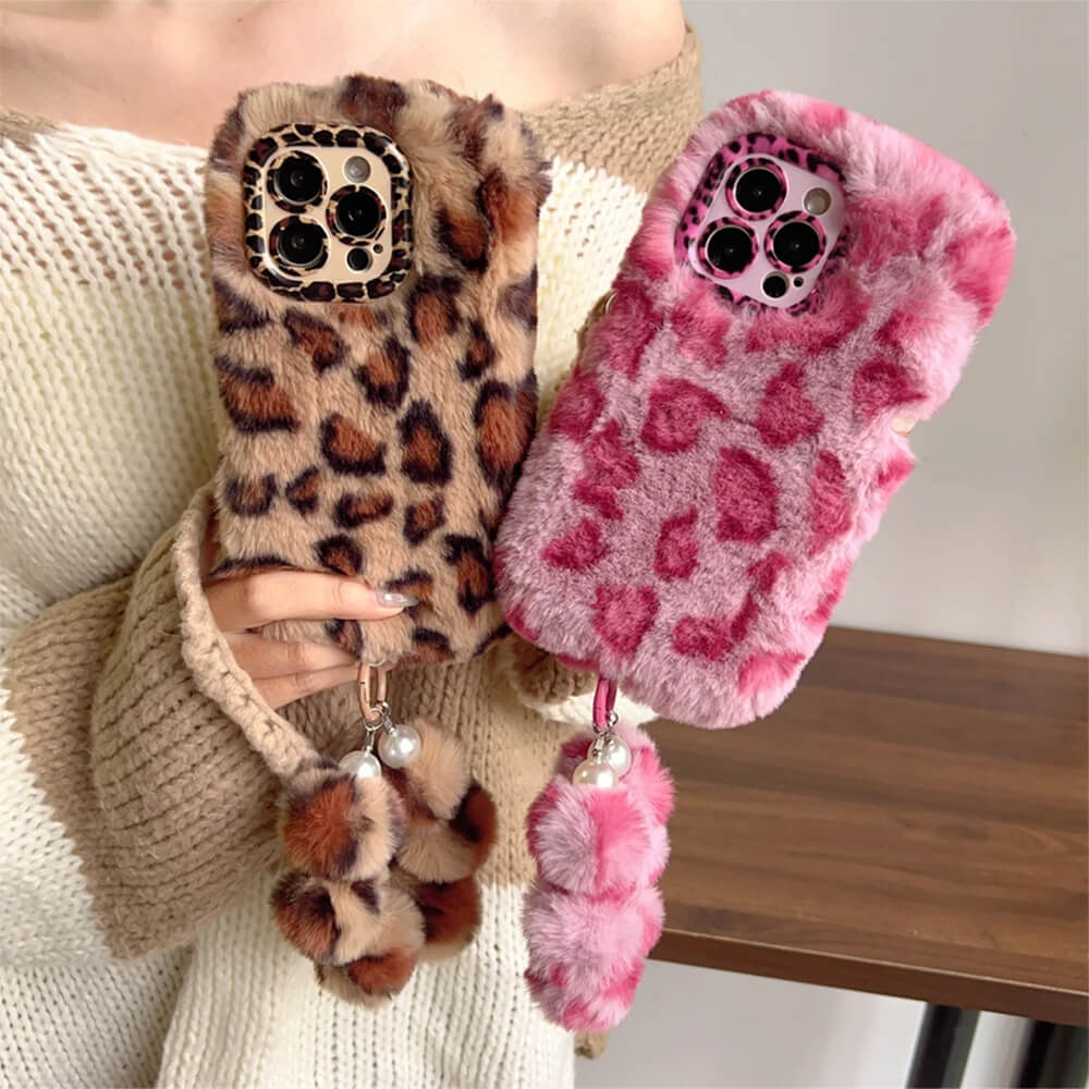 Y2K Leopard Fluffy iPhone Case