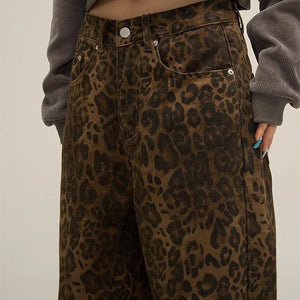 Leopard Wide Leg Jeans