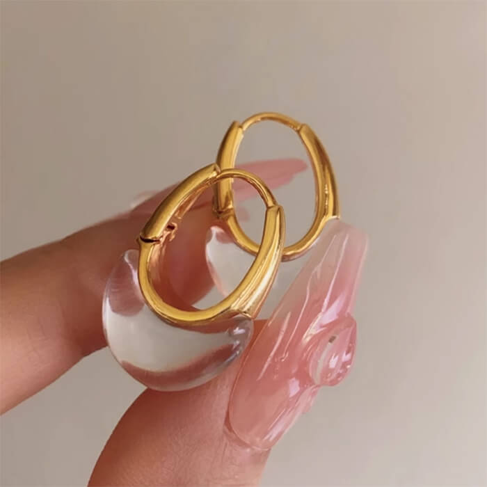 Minimalist Clear Hoop Earrings
