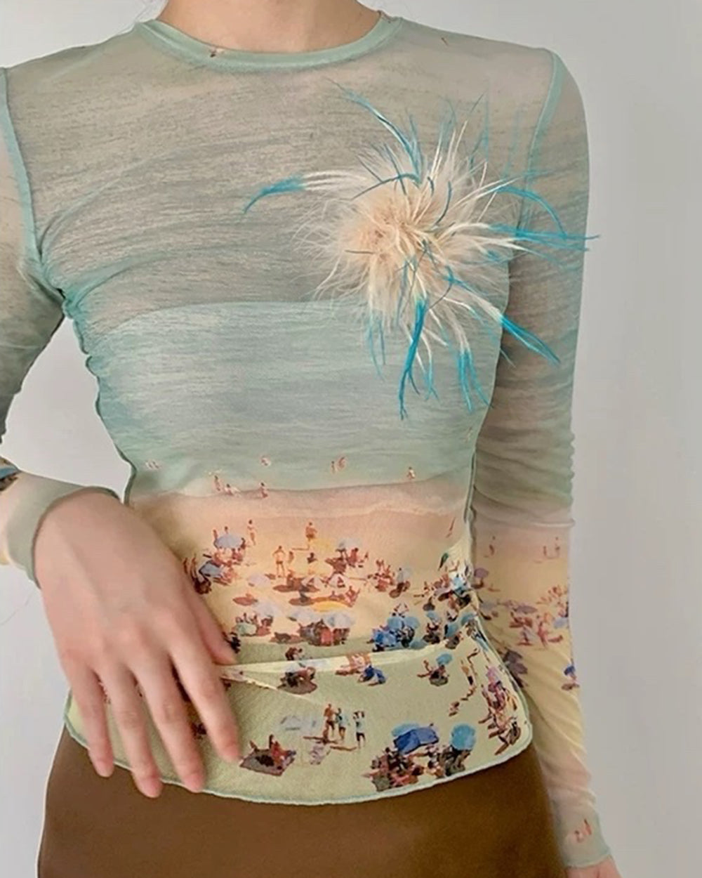 Ocean Beach Print Top