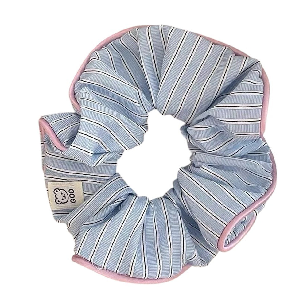 Pastel Stripe Pajama Style Scrunchies