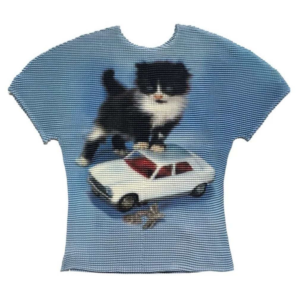 Playful Kitten Y2K Baby Tee